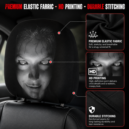 Horror Face Car Headrest Covers
