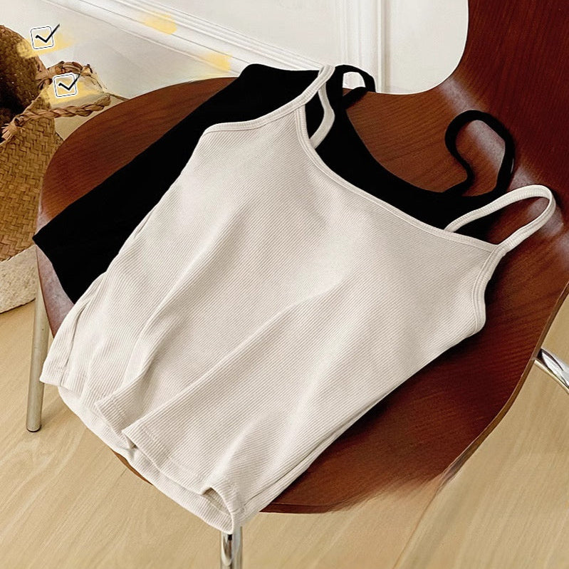 Women's Cami Crop Bra Spaghetti Camisole