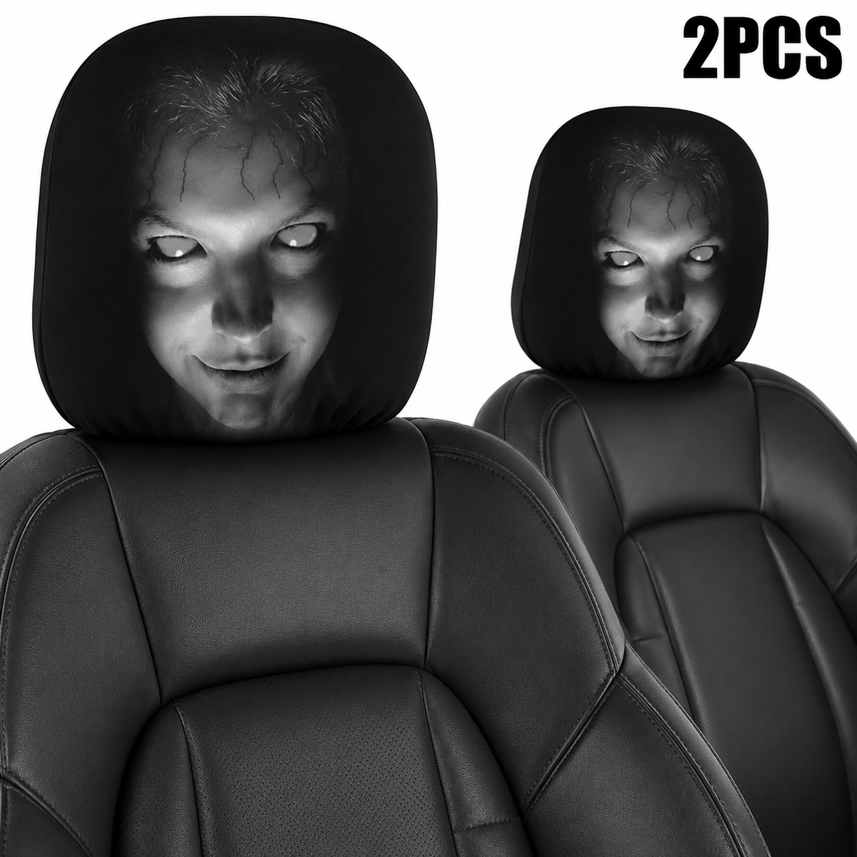 Horror Face Car Headrest Covers