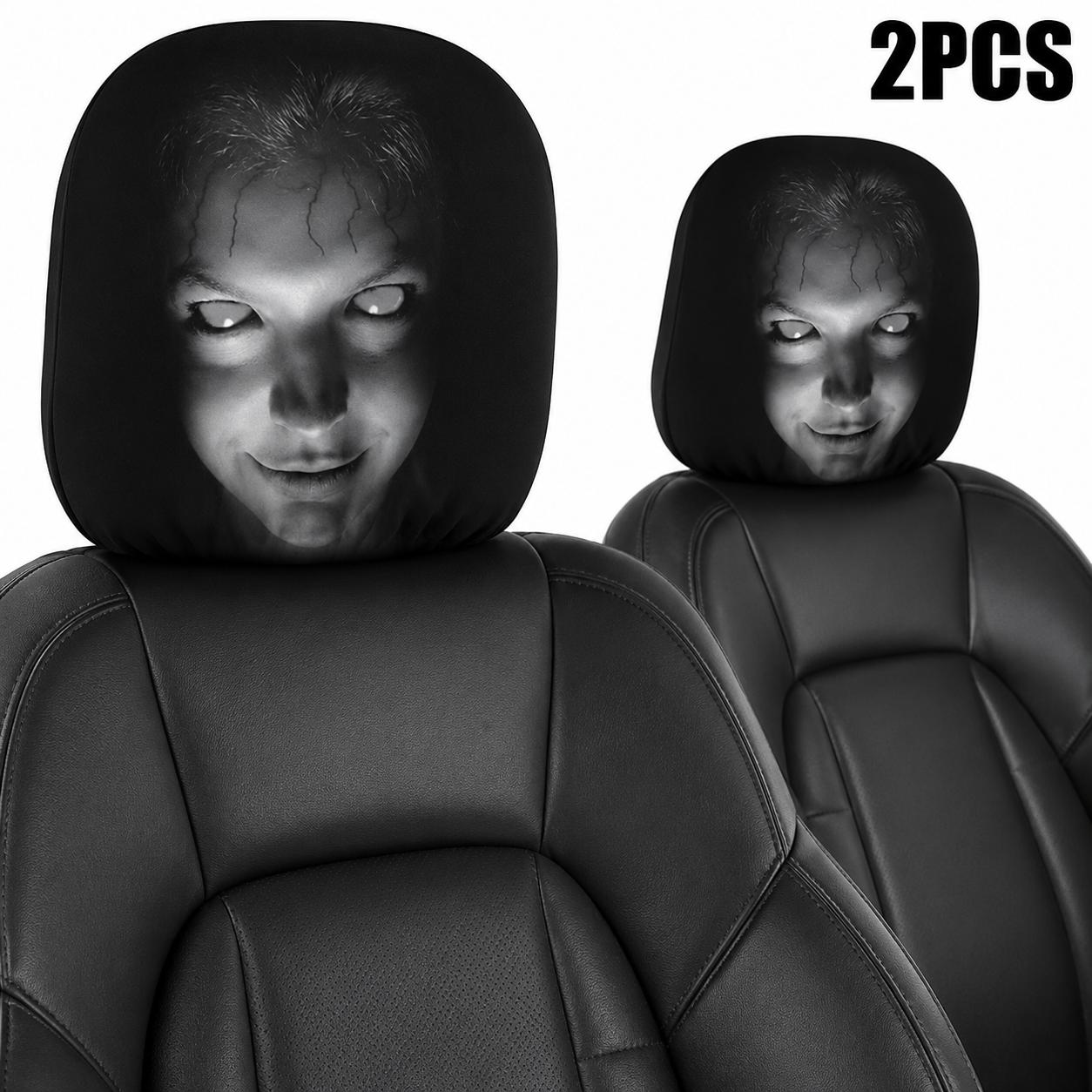 Horror Face Car Headrest Covers