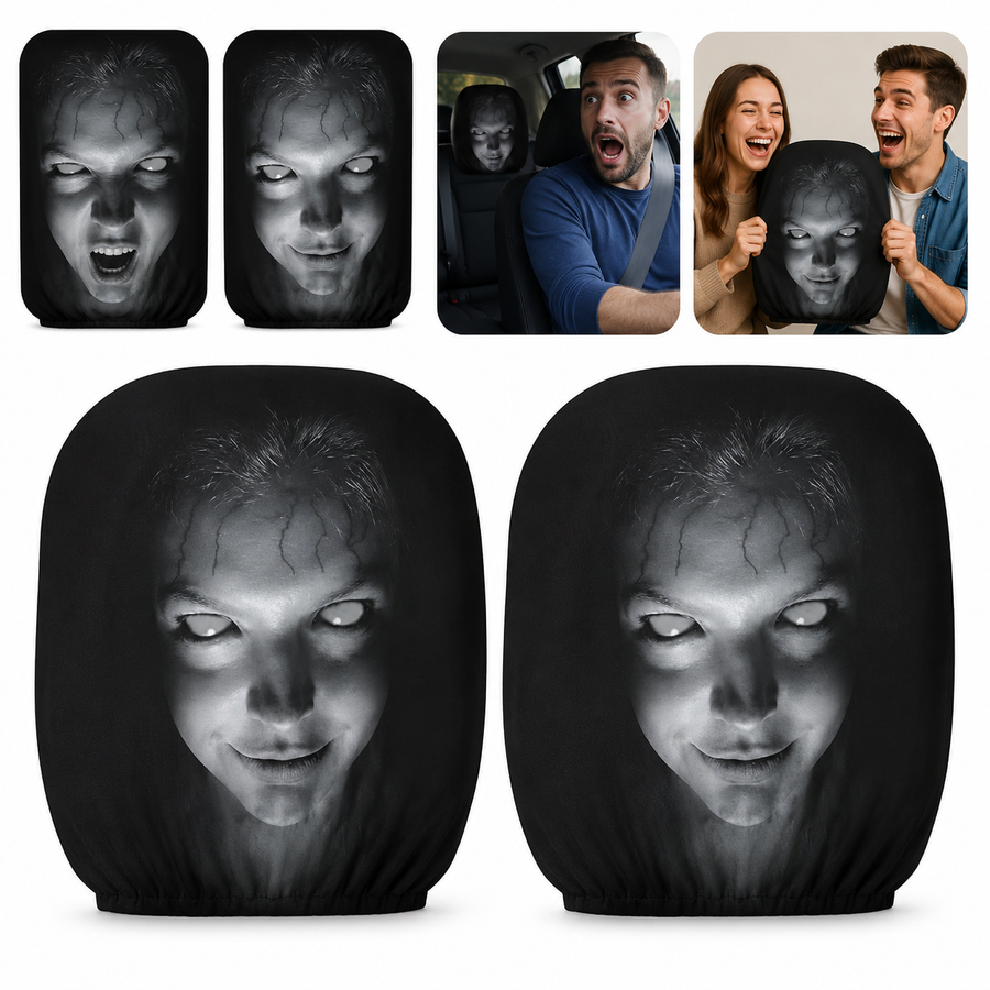 Horror Face Car Headrest Covers