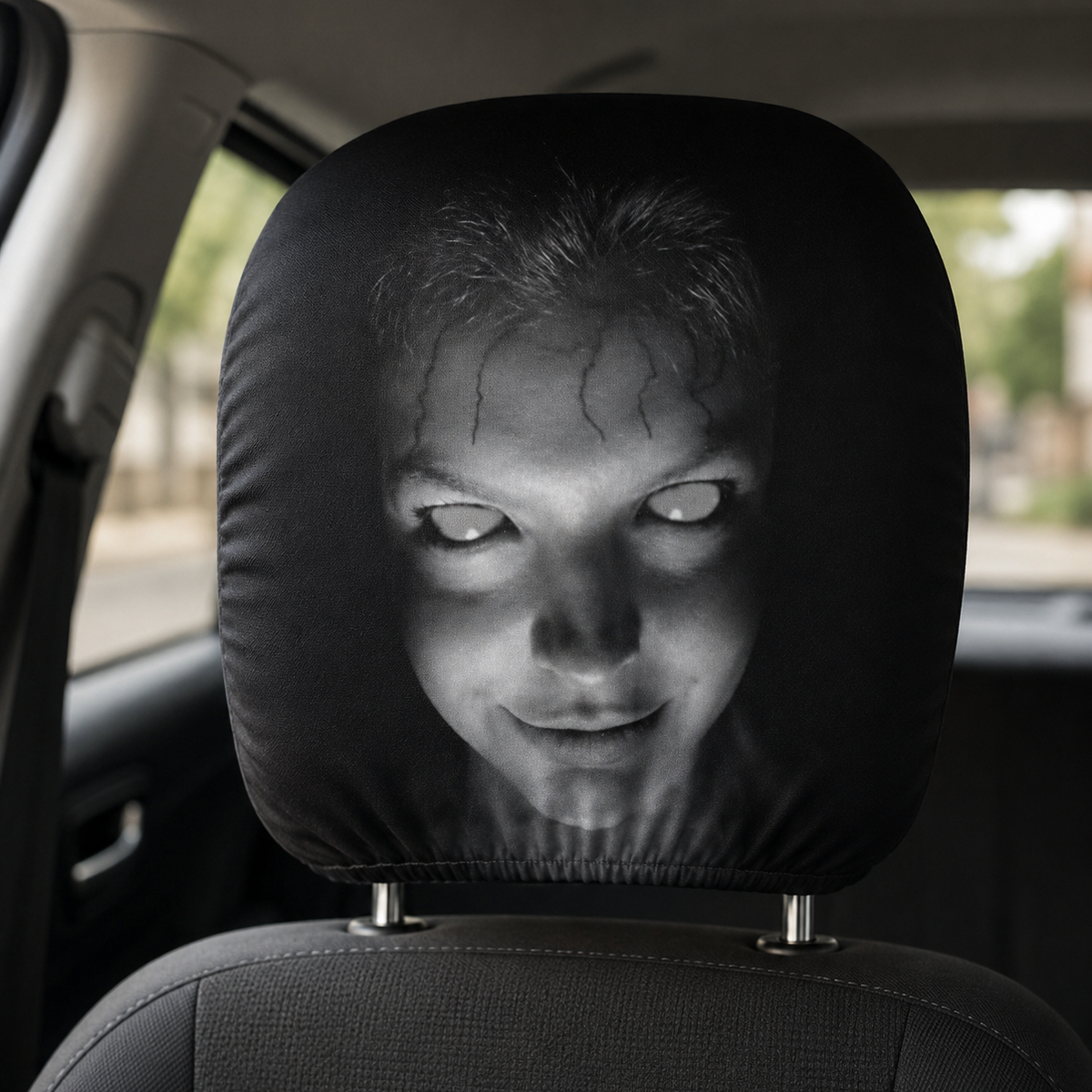 Horror Face Car Headrest Covers