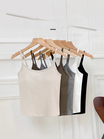Women's Cami Crop Bra Spaghetti Camisole