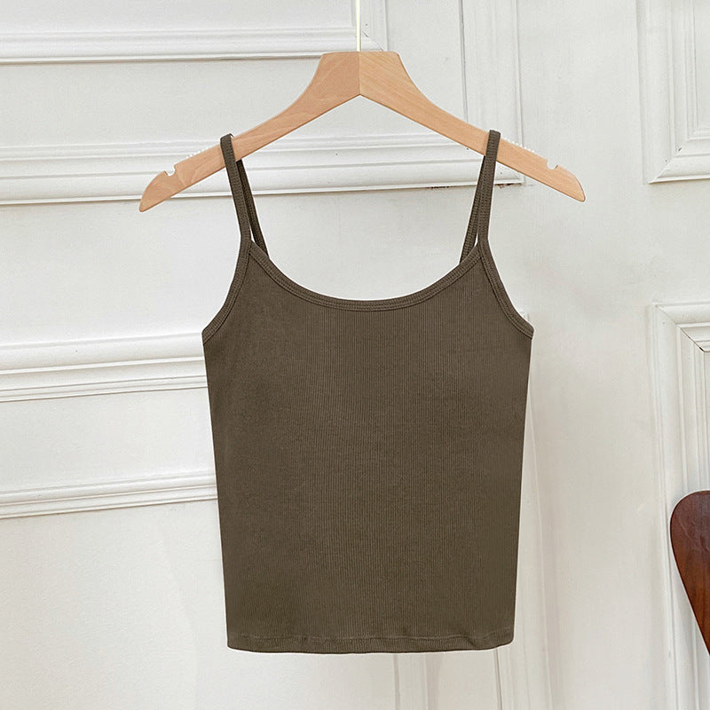 Women's Cami Crop Bra Spaghetti Camisole