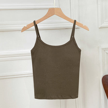 Women's Cami Crop Bra Spaghetti Camisole
